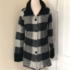 Maryline Italy Mohair Blend Plaid
Sweater Jacket
